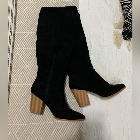 Blach Ropa Western Knee High Boots - JustFab - Size 9.5 - Picture 6 of 13